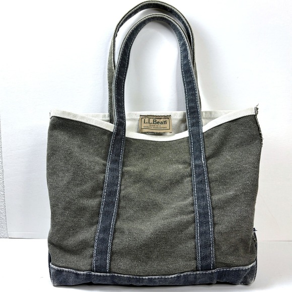LL Bean Handbags - Vintage 70s 80s Ll Bean Grey Blue Boat Canvas Tote Rare Color